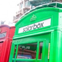 The launch of Solarbox, a telephone box converted to charge mobile phones and tablets run on solar power, on Tottenham Court Road on 01.10.14